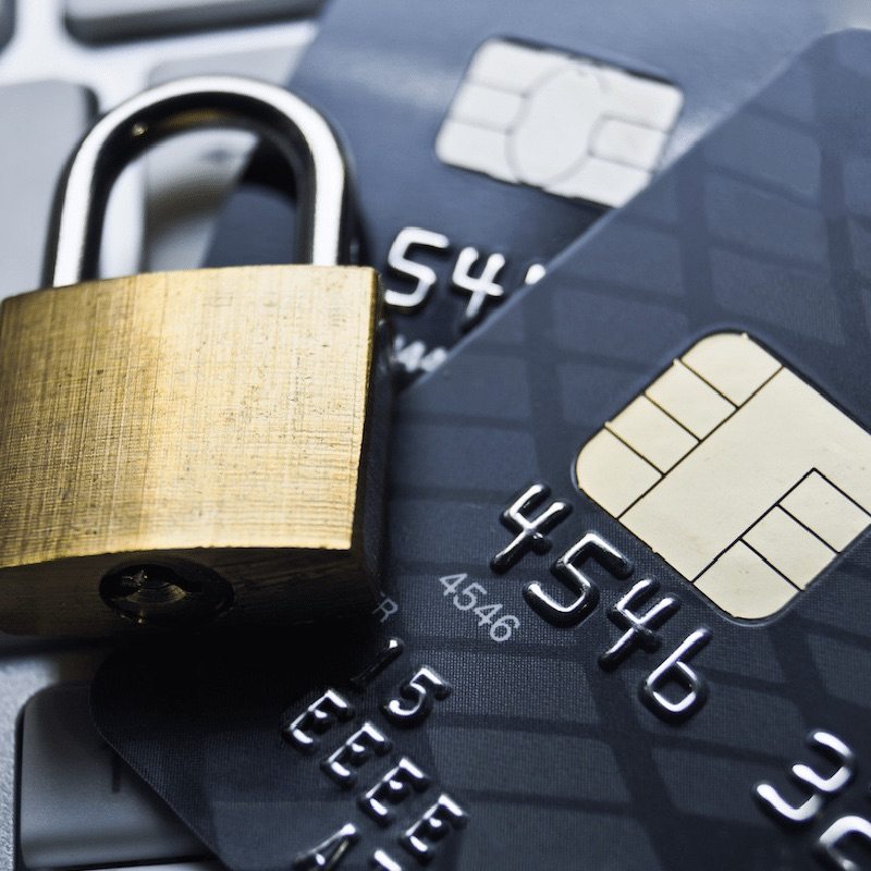 Picture of lock and credit cards