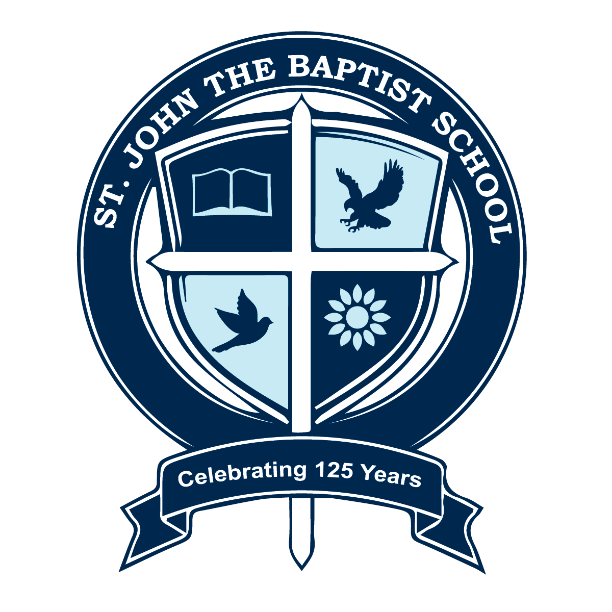 St. John's the Baptist School Peabody logo St. John's the Baptist School Peabody logo