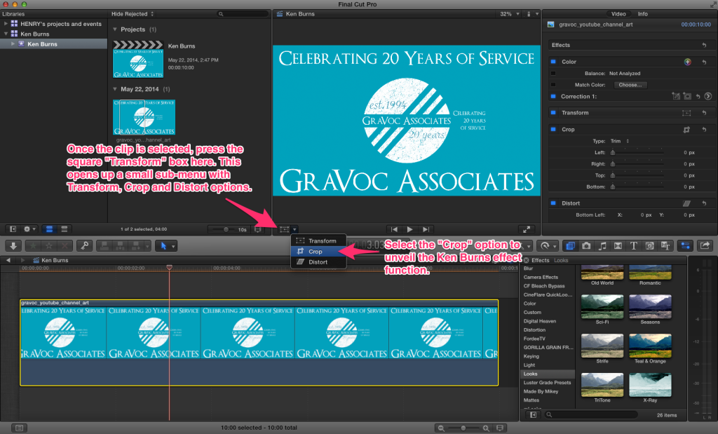 Ken Burns Effect Final Cut Pro X