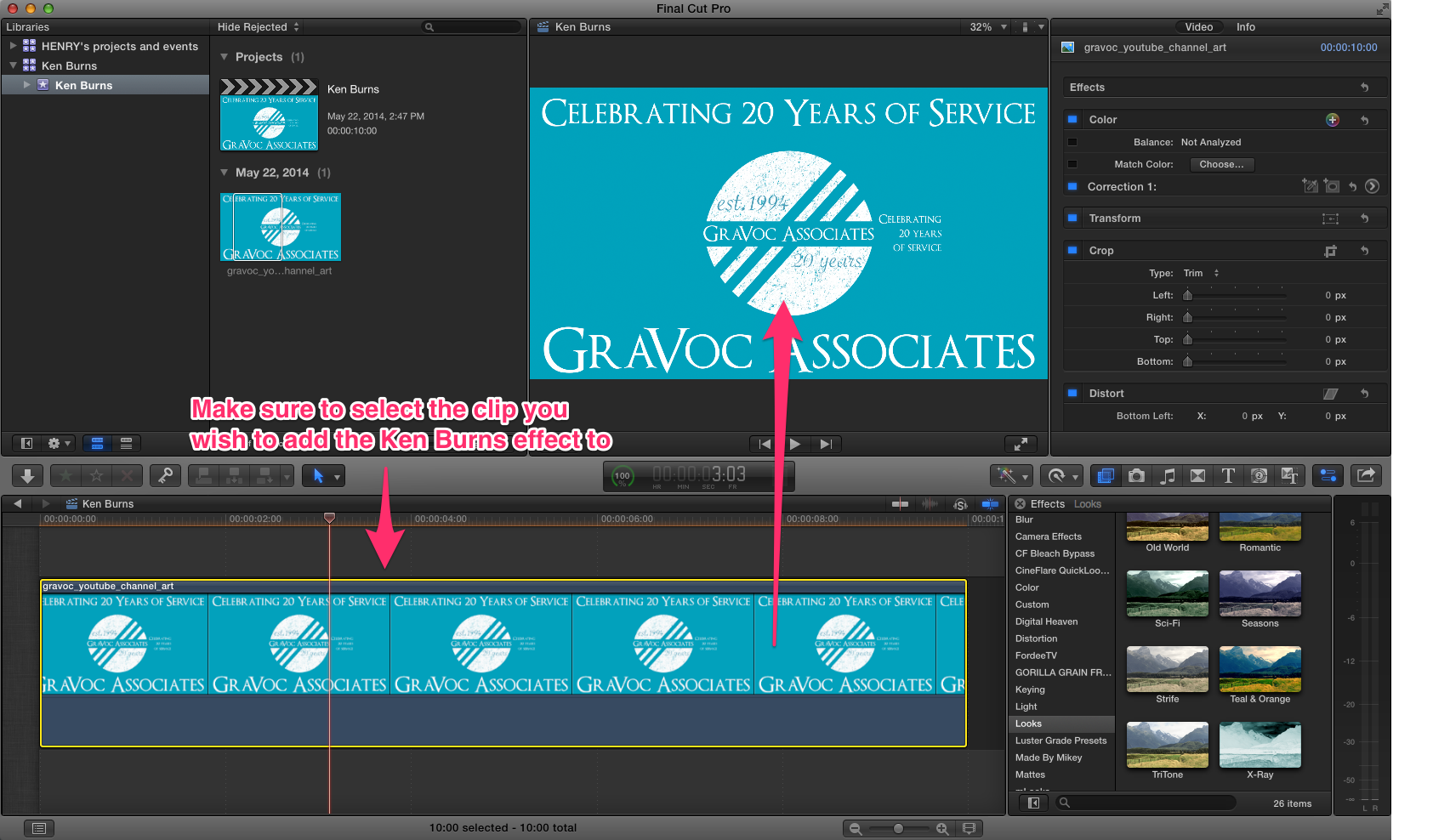 Ken Burns Effect Final Cut Pro X